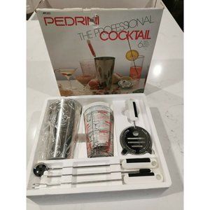 Pedrini The Professional Cocktail Kit Set In Box Martini Stir 6 Pieces Vintage